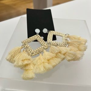 Long Tassel Earrings Rattan Knit Fringe  Dangle Drop Earrings Women Beach Boho